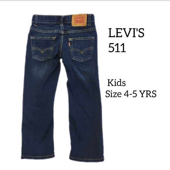 LEVIS 511 SLIM KIDS JEANS SIZE 4-5 YEARS DARK BLUE DENIM - Picture 1 of 11